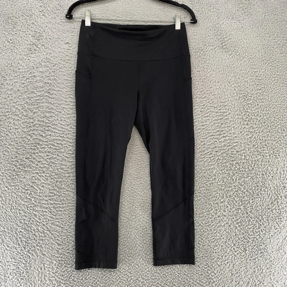 Lululemon Pace Rival Leggings Womens‎ 6 Black High Rise Crop 22 Pocket Running